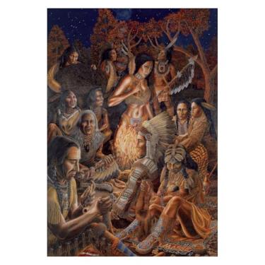 Imagem de BUY ART FOR LESS Impressão artística nativa americana oficialmente licenciada Peace Pipe - Pôster de arte Tom Masse - 61 x 91 cm - Impressão decorativa - Papel pôster - Pronto para emoldurar