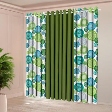 Imagem de Cortina Florata Estampada para Sala e Quarto, 4,00m x 2,20m, Poliéster, 2 Folhas, Decorativa (SHANGAI)