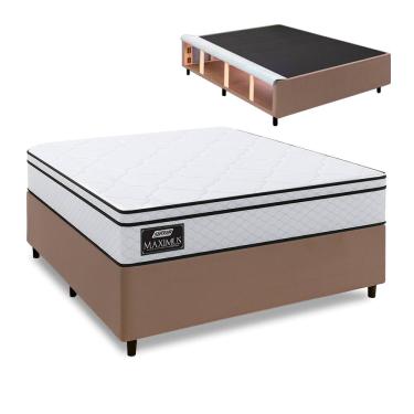 Imagem de Cama Box Baú Lateral Queen Gazin Colchão com Molas Ensacadas 158x198x68cm Maximus