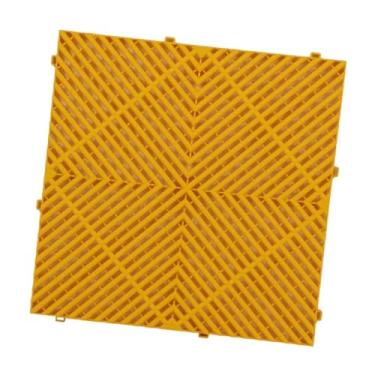 Imagem de Bothyi Tapete de drenagem interligado, tapete modular para emenda de pisos e ladrilhos, de drenagem para banheiras de hidromassagem, passarelas, varandas, Amarelo