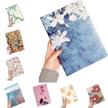 Imagem de Capa floral para iPad 9ª Geração 8ª 7ª Geração 10,2 polegadas, capa inteligente de couro fino bonito com suporte para lápis, função hibernar/despertar automática, cor B