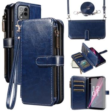 Imagem de Asuwish Capa de telefone para T-Mobile Revvl 6 Pro/6X Pro 5G capa com protetor de tela e cordão com zíper carteira porta-cartão suporte celular Tmobile Revel X Tmo Revell T Mobile Rebel TCL mulheres