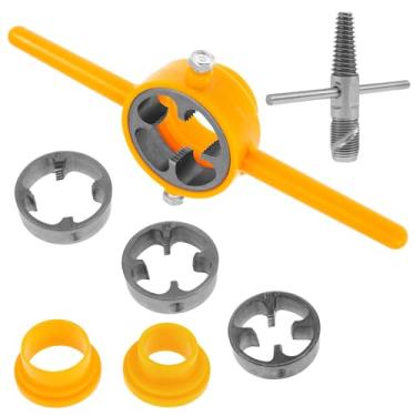 Imagem de LYIYEYAN Ferramenta de fabricação de rosca de PVC e kit de ferramentas de extração de parafusos de encanamento Ferramentas manuais manuais de encanamento (conjunto de 6 peças + 4 ranhuras para script)