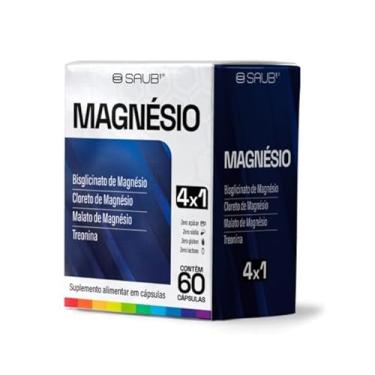 Imagem de Suplemento Alimentar Magnésio 4x1 em Cápsulas 60 Unidades com Cloreto Bisglicinato Malato e Treonato de Magnésio