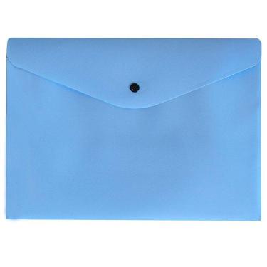 Imagem de Envelope plástico botão A4 Linho Serena azul pastel Dello
