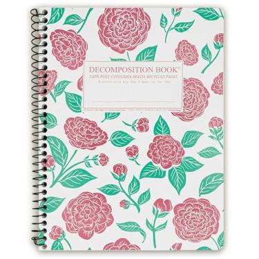 Imagem de Decomposition Cadernos em espiral Camellias College – Diário de 24 x 19 cm com 160 páginas pautadas – Cadernos fofos para material escolar, casa e escritório – 100% papel reciclado – Feito nos EUA