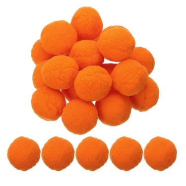 Imagem de PATIKIL Pompons de 5 cm para artesanato, 20 peças de pompons grandes para artesanato, bolas felpudas de alta elasticidade para chapéus, arte de Natal, faça você mesmo, laranja claro