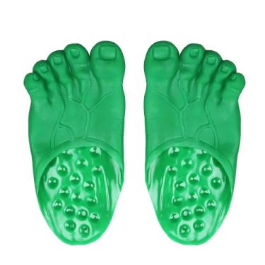 Imagem de Pantufas engraçadas para o Dia das Bruxas – Fantasias Chinelos Descalços Novidade Fantasia de Plástico Sapatos Pés Grandes Acessórios de Fantasia Realistas Presentes de Elefante Branco, Verde, 8-14