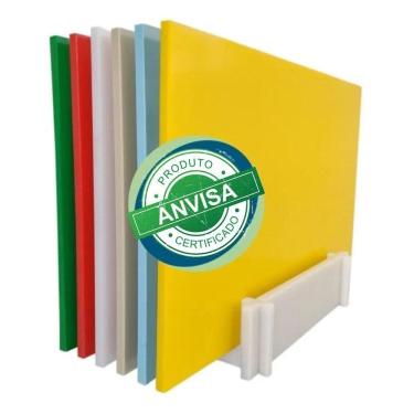 Imagem de Conjunto 6 Tabuas Para Corte Polietileno 30X50Cm + Suporte