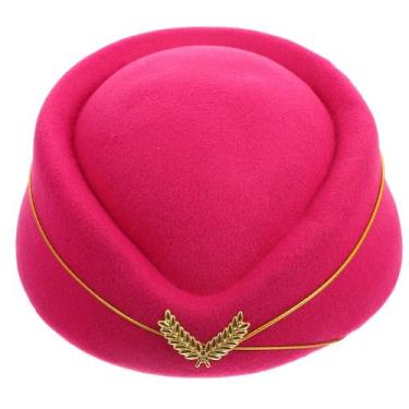 Imagem de Chapéu SAFIGLE, fantasia de comissária de bordo, de lã para mulheres, 