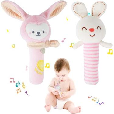 Imagem de Brinquedos de chocalhos de bebê Chocalho de mão de pelúcia macio Brinq