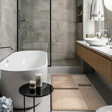 Imagem de 2 Tapete Banheiro Grande Antimofo Soft Macio Js Rg35ta 50X80