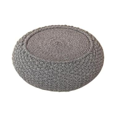 Imagem de pufe Travesseiro de chão tecido com corda algodão japonês, tapete futon tatami, almofada para casa, sala chá, varanda, meditação(Gray,40cm)