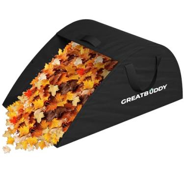 Imagem de GreatBuddy Coletor de folhas, saco de gramado portátil, saco de lixo de 26 galões, tecido Oxford para jardim, saco de pá de lixo resistente reutilizável com alças, ferramentas de limpeza de folhas
