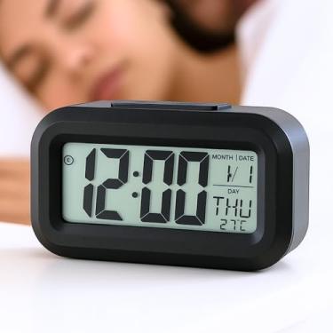 Imagem de Mini Relógio Digital de Mesa com LED, Despertador, Temperatura e Data, Display LCD, Portátil para Diversos Ambientes