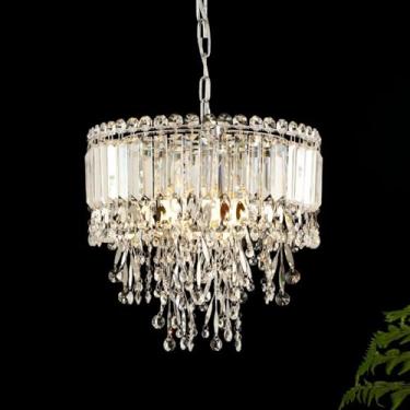 Imagem de Lustre de cristal moderno de 15 polegadas para sala de jantar, lustre de cristal moderno prateado, pendente de luz, cozinha, grande luminária de teto para quarto, sala de estar, luz de teto