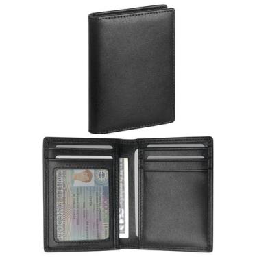 Imagem de Carteira SIGFYER Bifold Slim em couro genuíno com bloqueio RFID