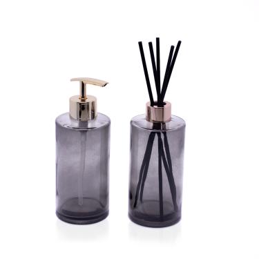 Imagem de Kit Difusor e Porta Sabonete Liquido de Vidro Preto - D'Rossi