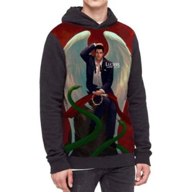 Imagem de Moletom Com Capuz Serie Lúcifer Morningstar Ref:636 - smoke, Preto, GG