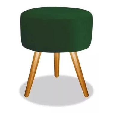 Imagem de Puff Redondo Pé Palito Suede Várias Cores - Casal Decor, Verde