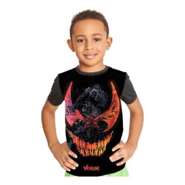 Imagem de Camiseta Infantil Full Print Venom Alienígena Ref:61 - smoke, Preto, 8