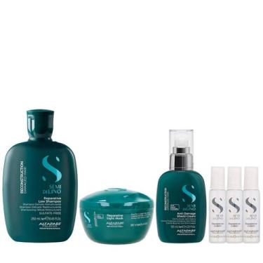 Imagem de Kit Alfaparf Semi Di Lino Reconstruction - Shampoo 250ml + Máscara Sua