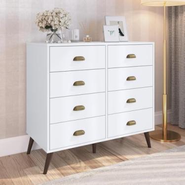 Imagem de Cômoda 8 Gavetas Lisboa Branco Mdp Casamia