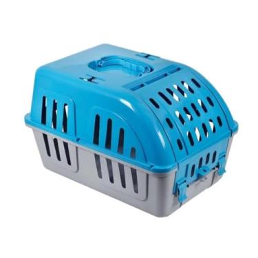 Imagem de Caixa de Transporte para Cachorro Gato Four Plastic(Azul,caixa)
