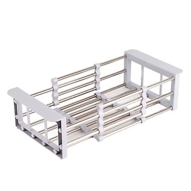 Imagem de Generic Sobre o Escorredor da Pia, Sobre o Escorredor da Pia, Aço Inoxidável Multifuncional de Alta Dureza para Frutas (Tamanho Pequeno Cinza)