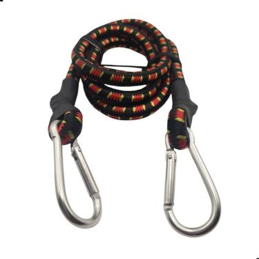 Imagem de Elástico Para Bagageiro Com Mosquetão Corda Elástica 1,20m Reforçada Para Transporte De Cargas Preto