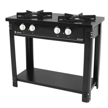 Imagem de Fogão Profissional 2 Bocas Venâncio Linha Bravo Preto Com Espera para Forno