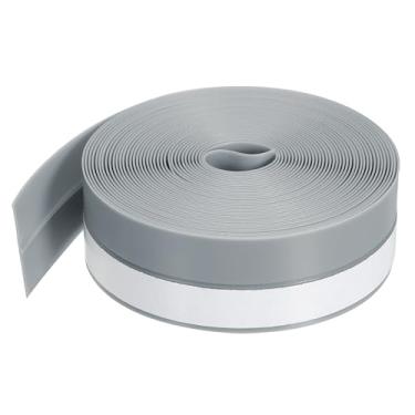 Imagem de Tira de vedação de silicone, rolo de substituição autoadesivo de porta de 16,5 m, rolo de substituição de lacuna de silicone à prova de som de 25 mm para janela, porta, cinza