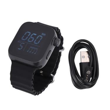 Imagem de Generic Relógio Metrônomo Estilo de Pulso Relógio Metrônomo Vibratório Com Velocidade Ajustável 40-240BPM Vários Tipos de Batida e Padrões de Ritmo para Exercícios de Corrida de Bateria