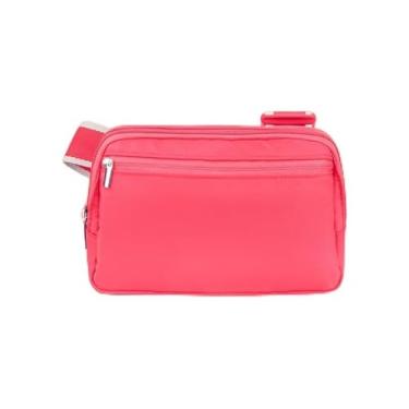 Imagem de Pochete para mulheres, bolsa de cinto para crossbody, bolsa de cintura moderna, bolsa de quadril com alça ajustável para viagem, corrida, caminhada, Coral vivo, Pacote de cintura