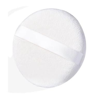 Imagem de Puffs de pó de veludo cristal, sopro grande de 9 cm para pó solto, puff branco macio