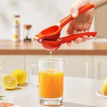Imagem de Espremedor de limão de metal para cozinha - Espremedor manual de limão, espremedor de frutas cítricas manual, ferramenta de cozinha eficiente - vermelho