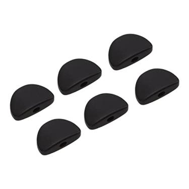 Imagem de RiToEasysports 6 Botões de Cabeça de Máquina de Ajuste de Metal de ébano Preto, Botão de Guitarra Durável e Inodoro para Guitarras Elétricas, Acabamento Requintado (grande semicírculo)