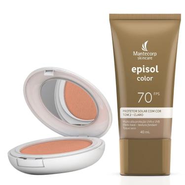 Imagem de Kit Protetor Solar Episol Color Pele Morena FPS 50 Pó Compacto 10g e Protetor Solar Tom 2 Claro FPS 70 40ml
