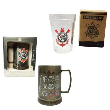 Imagem de Kit Copo Americano Vidro 190Ml Tradicional + Caneca Gel