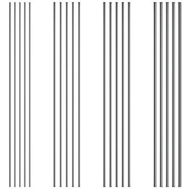 Imagem de Varetas redondas sólidas de aço inoxidável 30 cm 10 unidades (1,5 mm) 