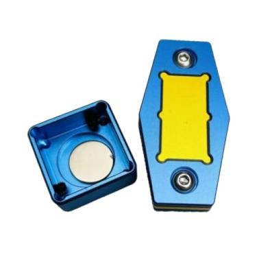 Imagem de YIJU Porta-giz para bilhar, caixa de giz, acessórios esportivos para sinuca, alumínio, portátil, profissional, com clipe, para homens e mulheres, Azul