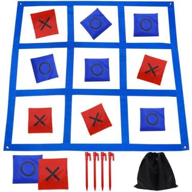 Imagem de Jogo Kimicare de 1,2 m ao ar livre Giant Bean Bag Tic Tac Toe