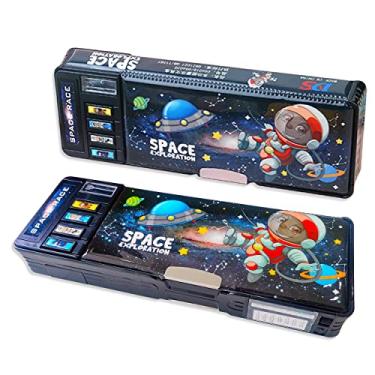 Imagem de Estojo multifuncional pop-up, organizador de canetas de desenho animado fofo com trava de senha, apontador, agenda, quadro branco, material escolar, melhores presentes de aniversário para crianças e