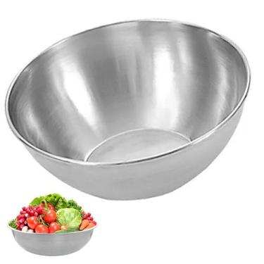 Imagem de Tigela Bowl Inox Bacia Cumbuca Preparo Receita Multiuso Salada Fruta R