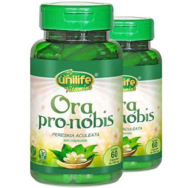 Imagem de Kit 2 Ora Pro-Nóbis Pereskia Aculeata Unilife 60 Cápsulas