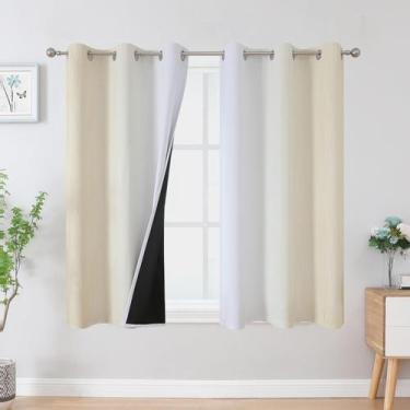 Imagem de Cortinas Blackout Estelar Textiler bege/branco acinzentado 115x115cm