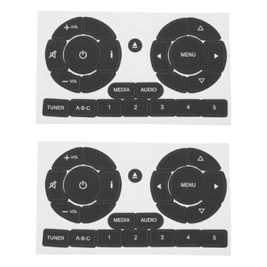 Imagem de SING F LTD 2 peças de adesivos de reparo de botão de descascamento de rádio de carro estéreo compatíveis com Fiat 500 2011-16