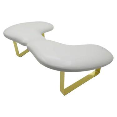 Imagem de OIIBWQ Almofada de mão para arte em unhas, suporte de braço dobrável antiderrapante para salão de beleza, almofada de apoio para mãos, estação de mesa para, Branco