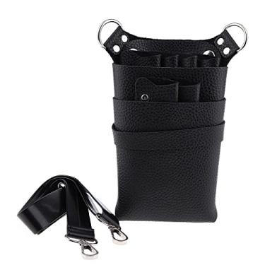 Imagem de barenx Bolsa de tesouras de cabelo para salão de beleza, bolsa de cabeleireiro, coldres para barbeiros, estilistas, cabeleireiros - Preto