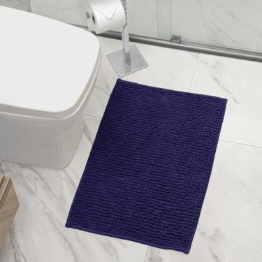 Imagem de Tapete Banheiro 60Cm X 40Cm Bolinha Macarrão Microfibra - Enxovais Aqu